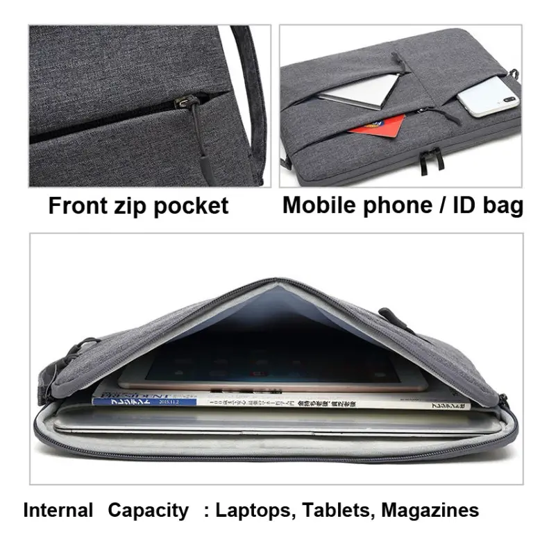 Zipper Type Polyester Business Laptop Liner Bag, Size: 13.3 Inch(Rose Red)