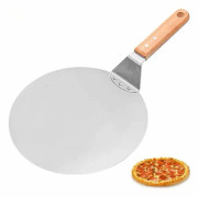 10 tum med trähandtag aluminiumpizzaskal, aluminiumpizzaskal, utsökta aluminiumpizzaugnstillbehör som används för longziming handpizza