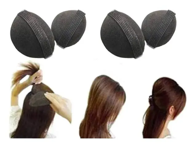 4st/2 par Stort hår Bas Bump Styling Insert Tool Fluffy Princess Styling Extra hår svampkuddar Självhäftande kvinnors flickor hår