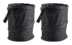 2-pack hopfällbar vattentät multifunktionell hängande soptunneorganisatör bil tyg soptunna förvaringshink för hem och bilkontor (svart)