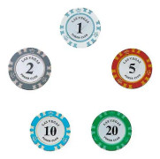 50 st Texas Pokerchips Special Clay Coin (värde 1 + värde 2 + värde 5 + värde 10 + värde 20, 10 stycken av varje)