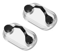 2 st magnetiska glasögonhållare i rostfritt stål, magnetiska glasögonhållare för ID-kort, glasögonkrok som fästs på alla kläder (svart)