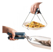 Hhcx-matlagning Hot Plate Gripper Rostfritt stål skål Set(blå)