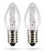 Set med 2 7W E14-lampor - 7w-lampa för nattlampa, saltkristalllampa, saltstenslampa, saltlampa, symaskin, skyltfönster - 7w minilampa - 40 lumen