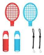 Tennisspel Racket för Nintendo Switch 2 Pack, Blå och Grön, L