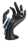 Svart hand OK gest ring display stativ harts displayhållare armband arrangör låda showcase (harts)