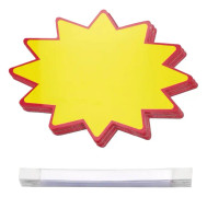 50 st raderbara prisetiketter, återanvändbara skyltar, Starburst S
