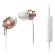 Philips hörlurar med mic. Vit/rosenguld