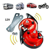 Par Vattentät Super Hög Visselbil Horn Modifierad Snigel Elektrisk Horn (Röd)