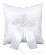 Bowknot Ring Kudde Satin Ring Bärare för bröllop