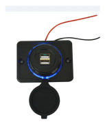 Vattentätt Dubbelt USB-laddaruttag, 12V/24V USB-laddningspanel, för Motorcyklar, Båtar, Lastbilar