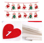 Weihnachts-Countdown-Adventskalender aus Stoff, 24 Tage