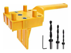 Wood Dowel Jig, 6/8/10 mm Dowel Jig, självcentrerande dowel Jig för träbearbetning, 8 delar raka hål borrguide Bra assistent för träbearbetning