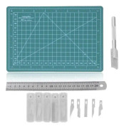 EJ.life Tyg Skärmatta Tyg Skärmatta A5 15x22cm Plast Slitstark Exakt Inch mm Skala Skärmatta