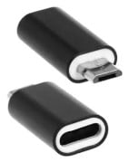 Adapterkontakt iPhone Lightning hona till USB-Micro hane svart