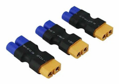 EC3 hona till XT60 hane adapter för LiPO-batterier | Kontakt för drönare och bilradio | Lätt och bärbar, 3 stycken, 39 mm * 18 mm