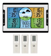 Väderstation, digital klocka temperatur fuktighetsindikator med varningslarm meteorologisk station väderprognosklocka, för hemträdgård