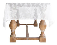 Spets duk blommig vit rektangel cover Bröllopsfest Hem bord Deco