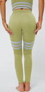 Europeiska och amerikanska sexiga persiko-höft hög midja yogabyxor dam stickade sömlösa och ventilerande randiga yoga fitness leggings