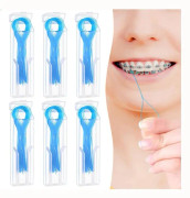 200 st Floss Threaders för tandställning, Deep Clean Floss Implantat Dental Thr