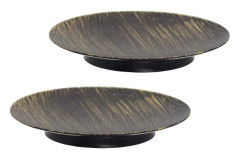 Retro Ljusstakar Platta-Set med 2 Ljusstakar för Pelarljus Tealight