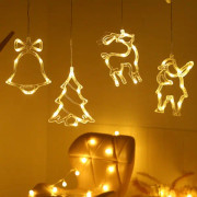 Juldekorationer, 4-pack renar, julgran och tomte