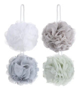 4-pack nätpuff badsvamp - nät loofah kroppsexfolierande duschboll duschsvamp