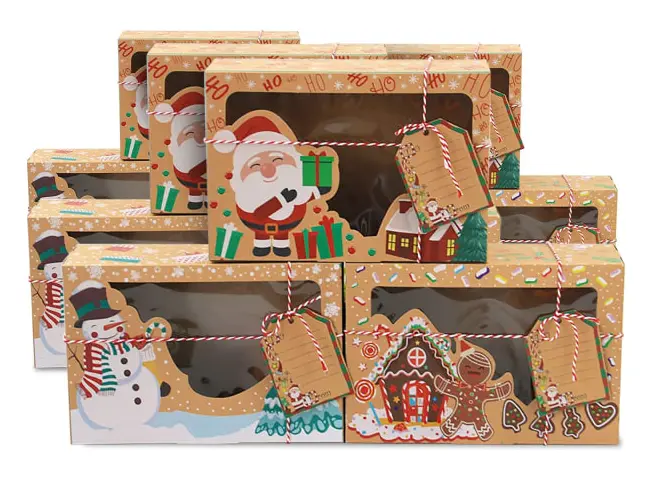 12 stora julgodisboxar med fönster, julklappsgåva