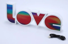 LED dekorativa bokstäver LOVE 3D dekorativa bokstäver bokstäver Batterityp + USB dubbelanvändning color 3