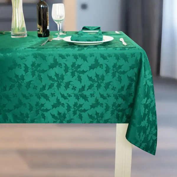Polyester bordsduk Bärgrön bordsdekoration Vattentät och