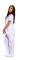 Dam Scrub Set Sex Pocket Medicinska Scrubbar (V-hals med Cargo