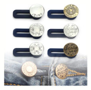 6 st elastiska knappförlängare i gummi för jeans, byxor, kjol