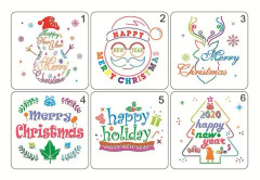 6st/ set Julgran Snögubbe ritmall Stencilmålning Prägling Scrapbooking Gör-det-själv-album Dekorativ konst Hantverk
