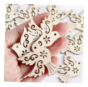 CDQ 10 st träbitar Naturträ Scrapbooking Dekoration Hemma själv Vägg Fågeldekoration