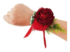 Blomsterarmband Corsage Set, Simulerade Rosor och Nejlikor