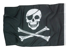 Piratflagga stor 92 cm x 60 cm barnkalas sjörövarflagga