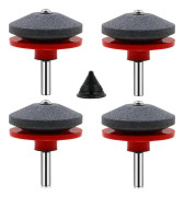 4 st Gräsklipparbladslipare Universal Gräsklipparslipare Tillbehör för Gräsklippare med 1 st Bladbalanseringskit, 50 x 47 mm
