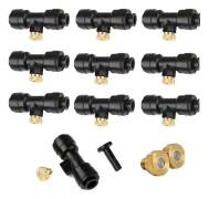 1/4'' Slip-Lock Dimmunstycken Kit 12x Mässing Mister Munstycken