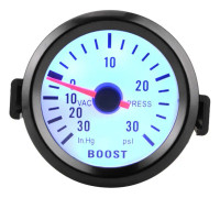 Universal Boost Pointer-mätare Vakuumtrycksmätare 0-30PSI 12V Blå LED-urtavla 52mm Diameter Bilmotormätare