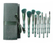 Bästsäljare bärbar skönhetsväska 11st bambu sminkborste set