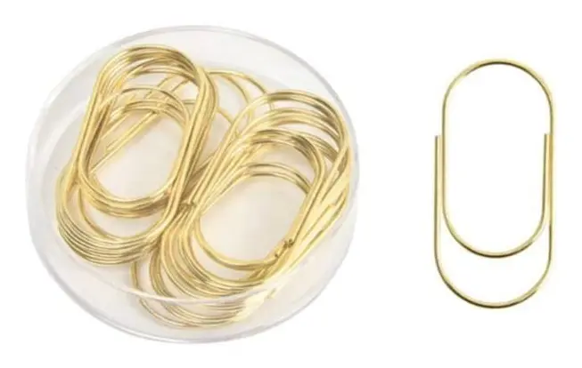 Jumbo pappersklämma 20 st, 50 mm/1,97'' guld Stort gem kontor
