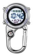 Karbinhake Digital Klocka Clip Luminous, Face Compass Face Watch Carabiner, orange, blå