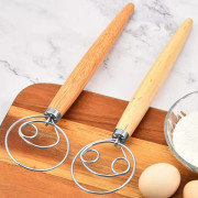 Degmixer Brödmixer och visp, rostfritt stål, köksbakningsverktygsmixer, 2-pack