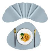 Runda Läder Placemats för Matbord Set om 6, Värmebeständiga, ZQKLA