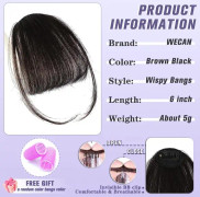 Clip In Bangs 100% Mänskligt Hår Extensions Bangs Hårklämma