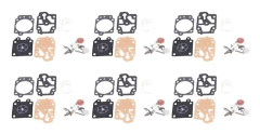 6 set Carburetor Reparationssats för Mp15 Mp11 Tu26 40-5 44f-5 34f 36f 139f Cg260 Cg330 Cg430 Cg520 Gx25