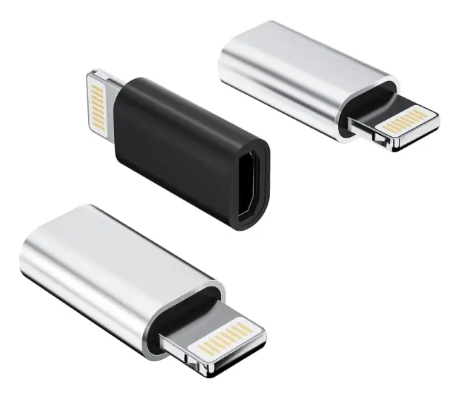 Micro USB-hona till Lightning-hane laddningsadapter (3-pack) Android-laddningskabel portanslutning kompatibel för iPhone/iPad laddsladd datakonverterare