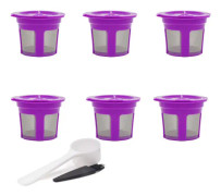 Påfyllningsbara och återanvändbara kaffefilter, kompatibla med Keurig 2.0 K200, K300, K400, K500, K600-serien kaffebryggare (6-pack)