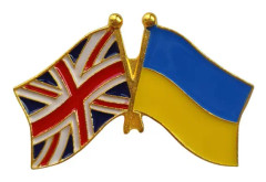 3 stycken Ukraina landsflagganål Lapelnål Broschmärke för unisex kvinnor män (Storbritannien - Ukraina)