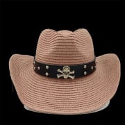 Skull Head Accessoarer Stråhatt Sommar 2023 Denimhatt Stråhatt Pläd Bump Top Stråhatt Stil Jeansmössa Gorras